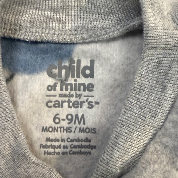 Carter's Child of Mine - 6-9M - Grey Fox Print Fleece Onesie Sleeper - Picture 4 of 4